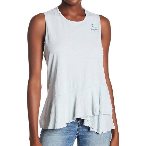 Shop Sundry Blue Women S Size 2 Keep It Simple Peplum Tank Cami