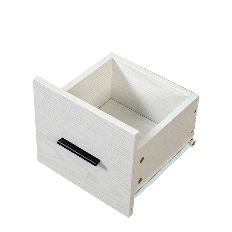 Bookshelf Bookcase with Pegboard Drawer 9 Cubby Display Modern Wide Wood Shelving Unit White Living Room
