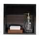 preview thumbnail 2 of 7, ALFI brand 12" x 12" Brushed Black PVD Stainless Steel Square Single Shelf Shower Niche