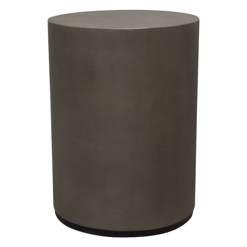 Viko Side End Table, 20 Inch Natural Cement Gray Round Pedestal