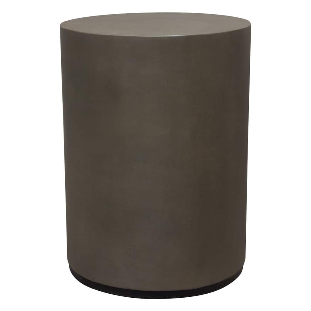 Viko Side End Table, 20 Inch Natural Cement Gray Round Pedestal