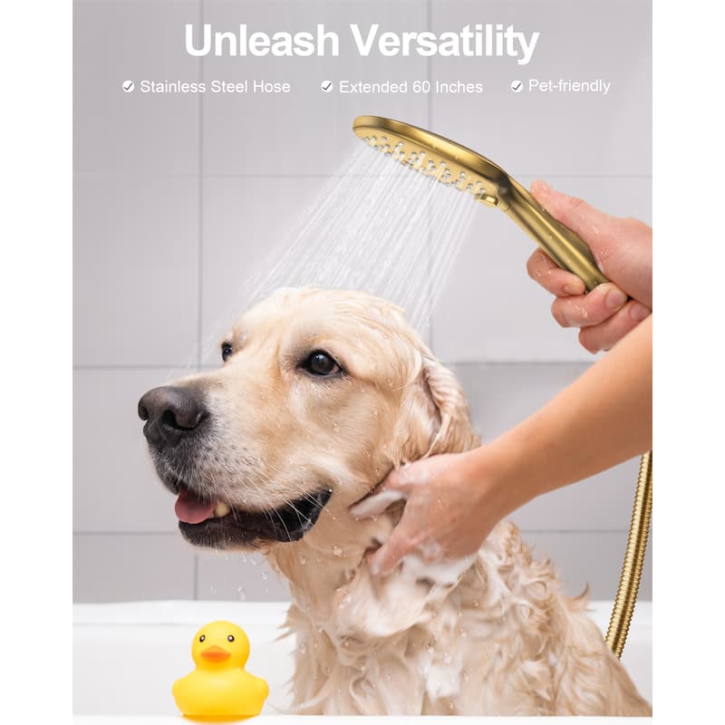 GRANDJOY 10 Inch Rainfall Shower System Pressure Balanced Shower Head with 3-Function Handheld Spray