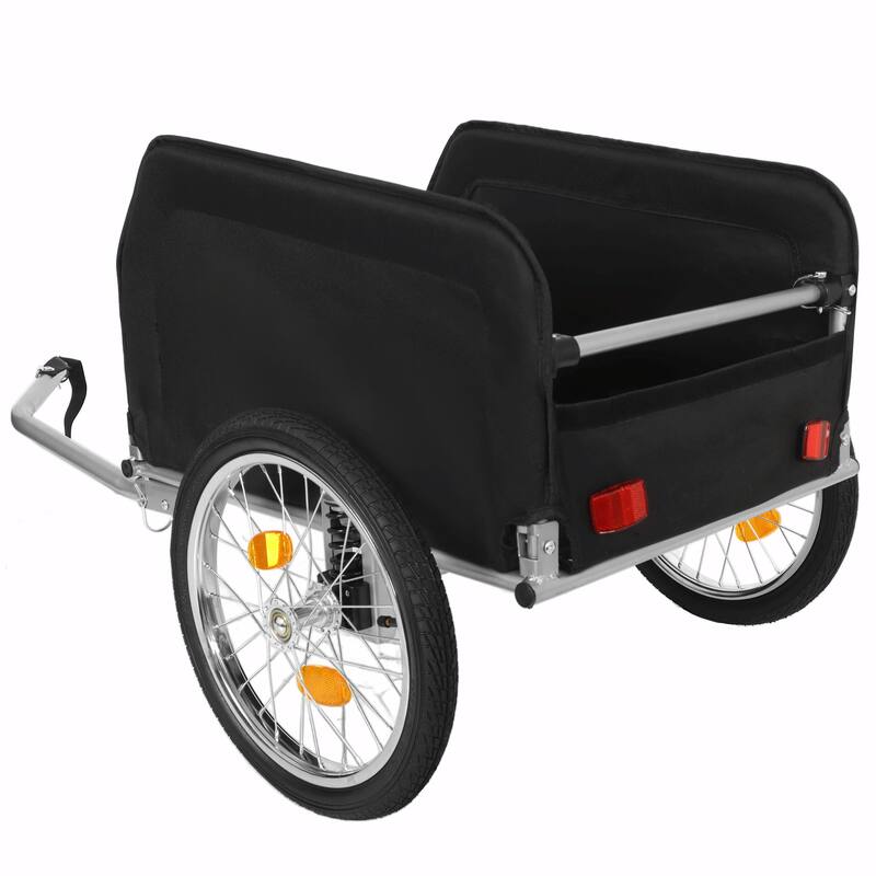 Heavy-Duty Bike Cargo Trailer with Removable Waterproof Cover - 88 lbs Capacity, 16" All-Terrain Wheels