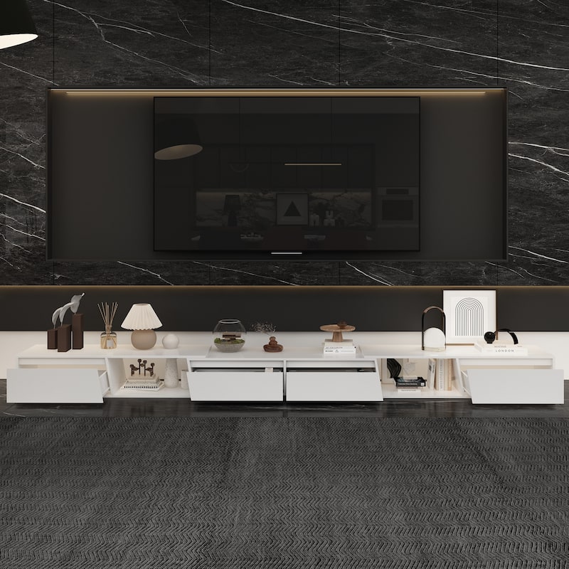 Expandable Entertainment Console - Stylish Design,95" to 138" TV Stand
