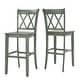 preview thumbnail 1 of 11, Eleanor X Back Bar Height Chairs (Set of 2) by iNSPIRE Q Classic Antique Sage Green