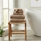 preview thumbnail 82 of 193, Linery & Co. Cotton Diamond Waffle Texture Bath Towels. 6 Piece Set - Mocha