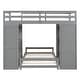 preview thumbnail 11 of 18, Twin Over Twin Bunk Bed with Desk, LED Light and USB Ports, Solid Wood Bunk Bed Frame with Storage Drawers and Bookcase Shelves