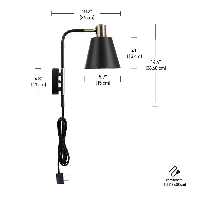 Bellevue GEWS12811 Draco Single Light 14" Tall Hardwired or Plug-In