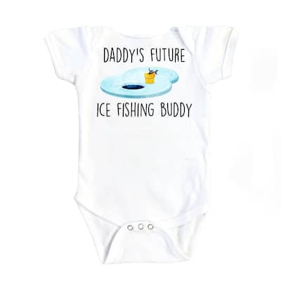 Ice Fishing - Baby Boy Girl Clothes Infant Bodysuit Funny Cute Newborn
