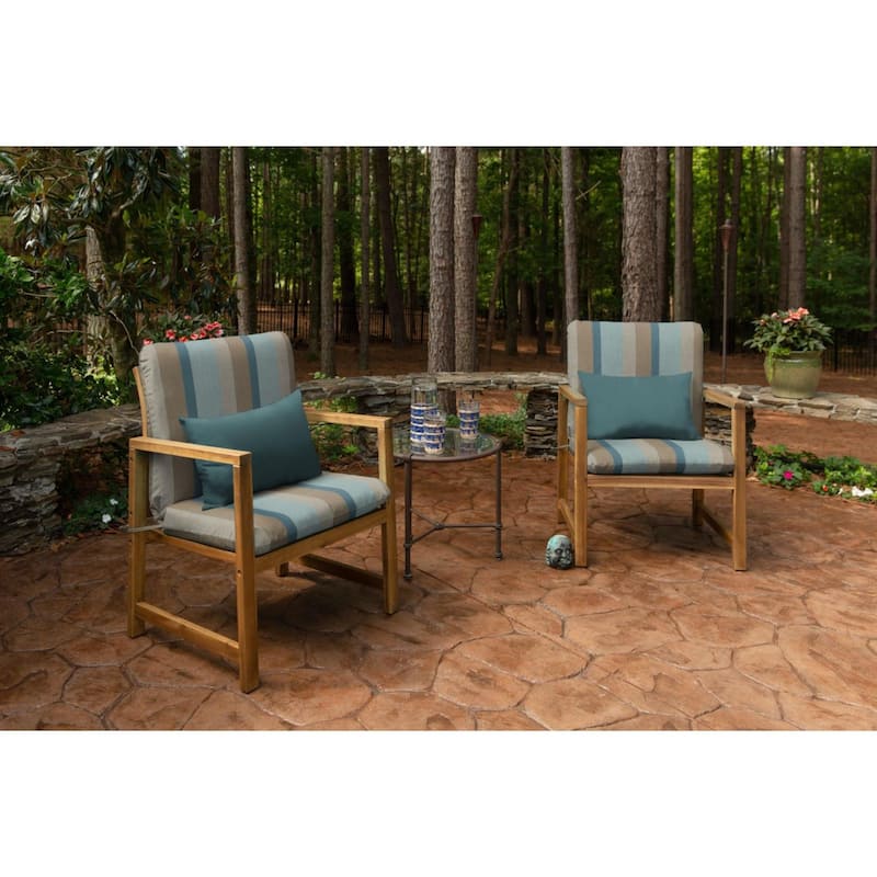 Sunbrella Solid Fabric 1-Piece Indoor/Outdoor Lumbar Pillow, 19"W x 12"L