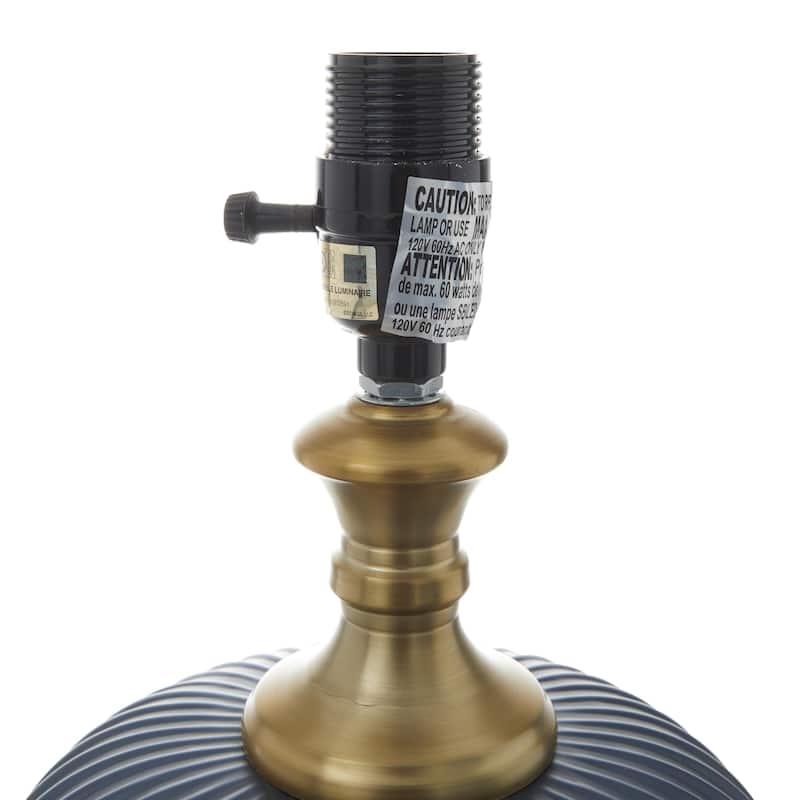 Gold or Black Metal Room Accent Lamp with Dome Shade