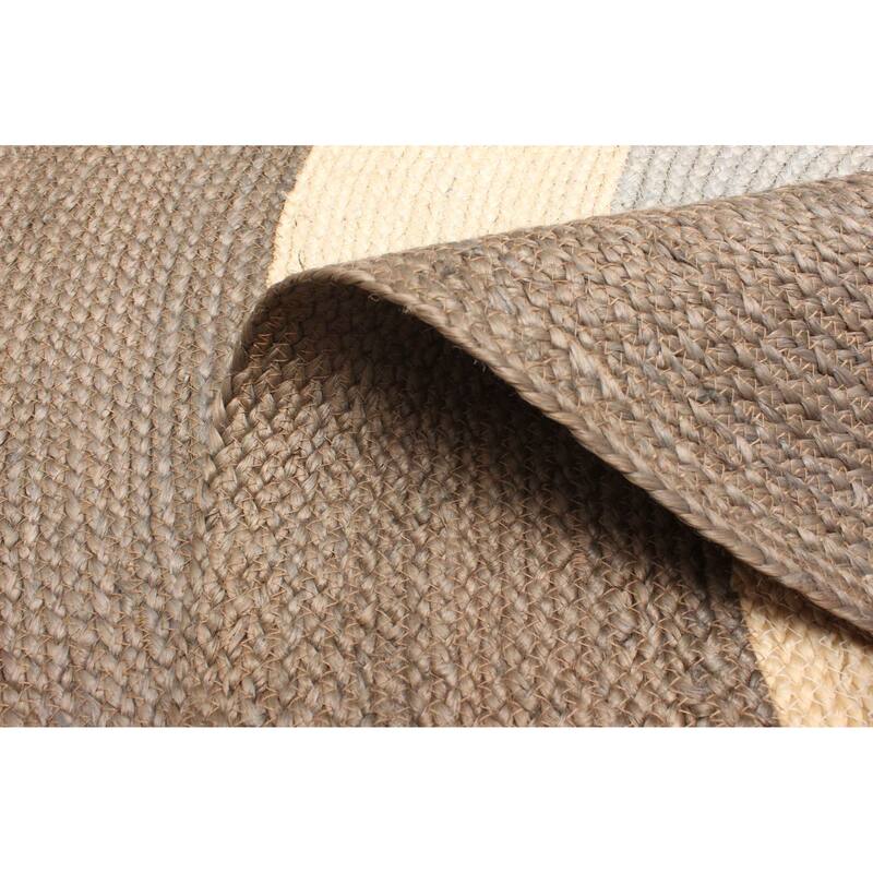 ECARPETGALLERY Braided Weave Palas Denizli Cream Jute Rug - 3'11 x 3'11