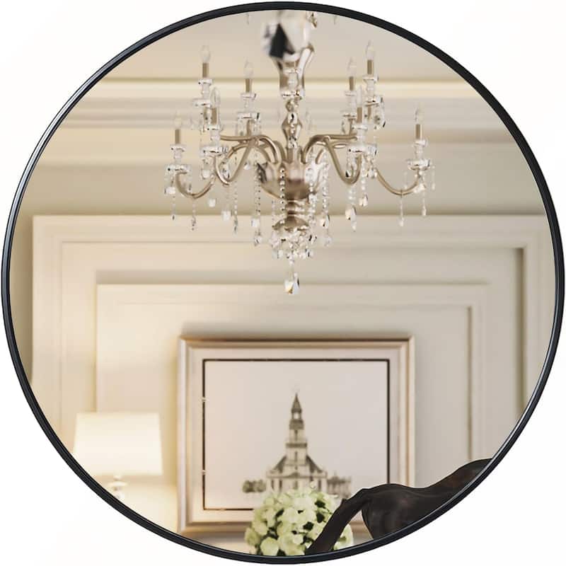 42 Inch Metal Framed Round Bathrrom Mirror 