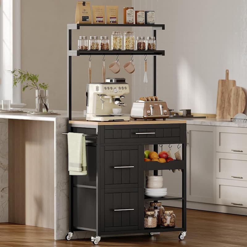 Mobile Kitchen Island Storage Kitchen Island Cart Shelves 3 Drawers