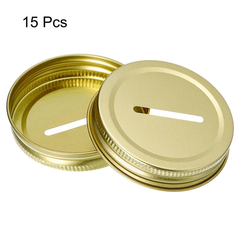 70mm/2.76" Coin Slot Bank Lid Inserts for Mason Jar Canning Cap, 15Pcs