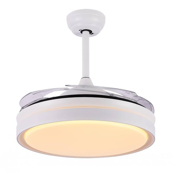 Porch Den Tigard Round 36 Inch Led Retractable Ceiling Fan With Remote Overstock 29530057