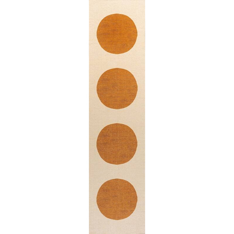 JONATHAN Y Demie Bohemian Textured Weave Floral Machine Washable Area Rug - 2 X 8 - Cream/Terracotta