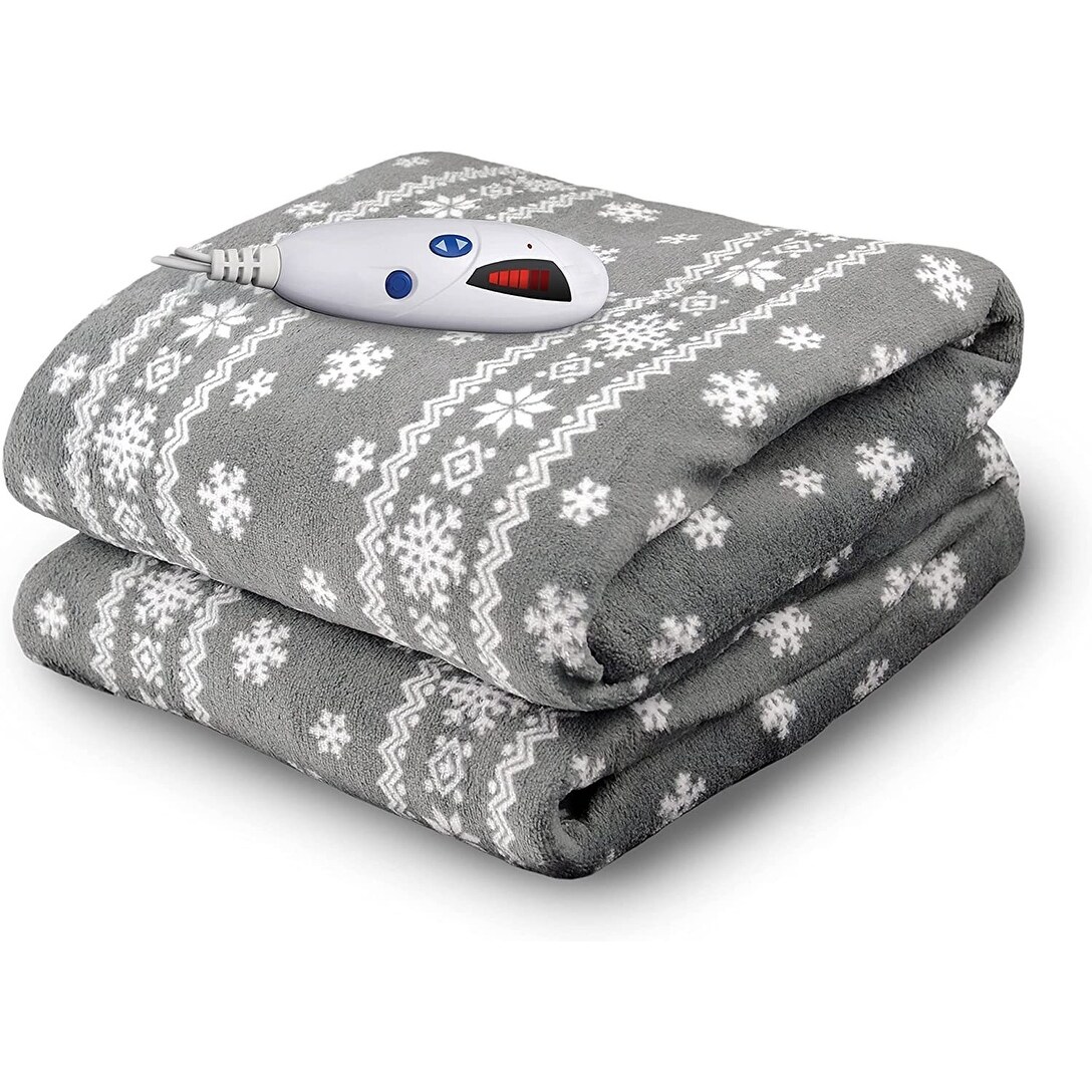 Pure Warmth Microplush Electric Heated Warming Throw Blanket Digital W Taupe