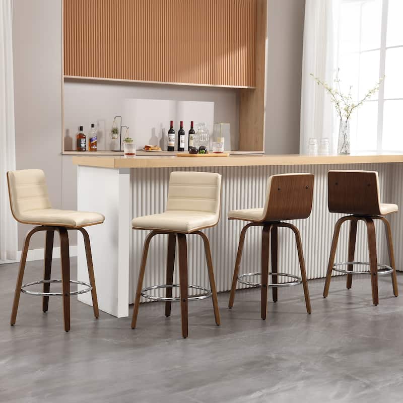 26"/29" Faux Leather Swivel Bar/Counter Stools, Set of 2/3