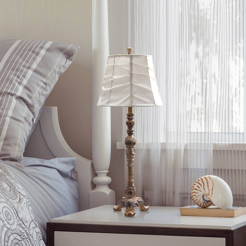 Lalia Home 31" Tall Embellished Table Lamp with Ruffled Cream Shade - 31