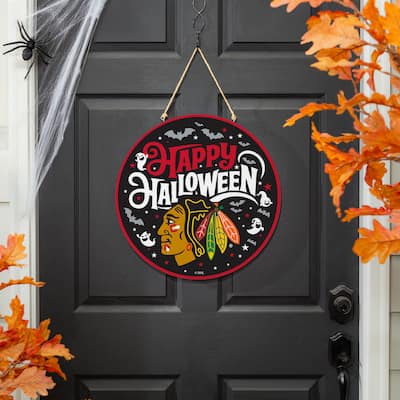 Chicago Blackhawks 18" x 18" Halloween Door Décor Wall Sign
