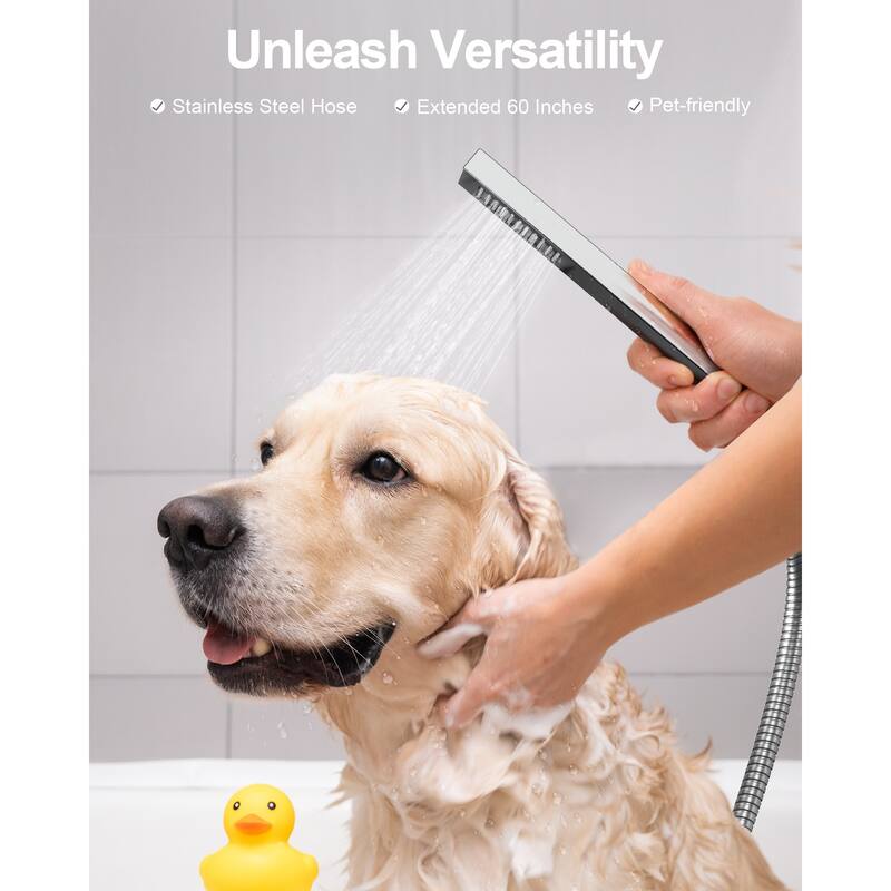 GRANDJOY Shower Faucet System with Tub Spout,10" Rainfall Shower Head with Handheld Spray