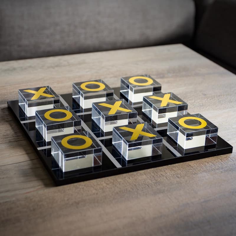 Acrylic Tic Tac Toe Game by Trademark Games (Black, Clear, and Gold)