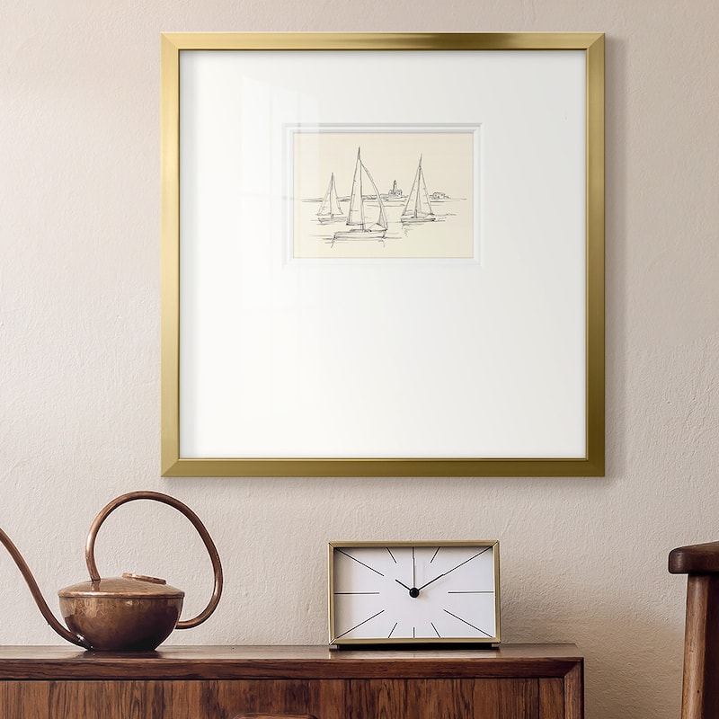 Coastal Contour Sketch IIPremium Framed Print