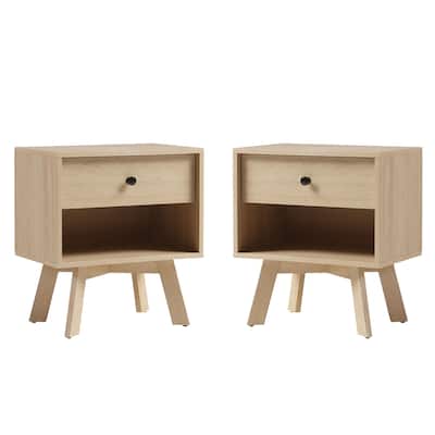 Middlebrook Designs Mid-Century Solid Wood Nightstand (Set of 2)