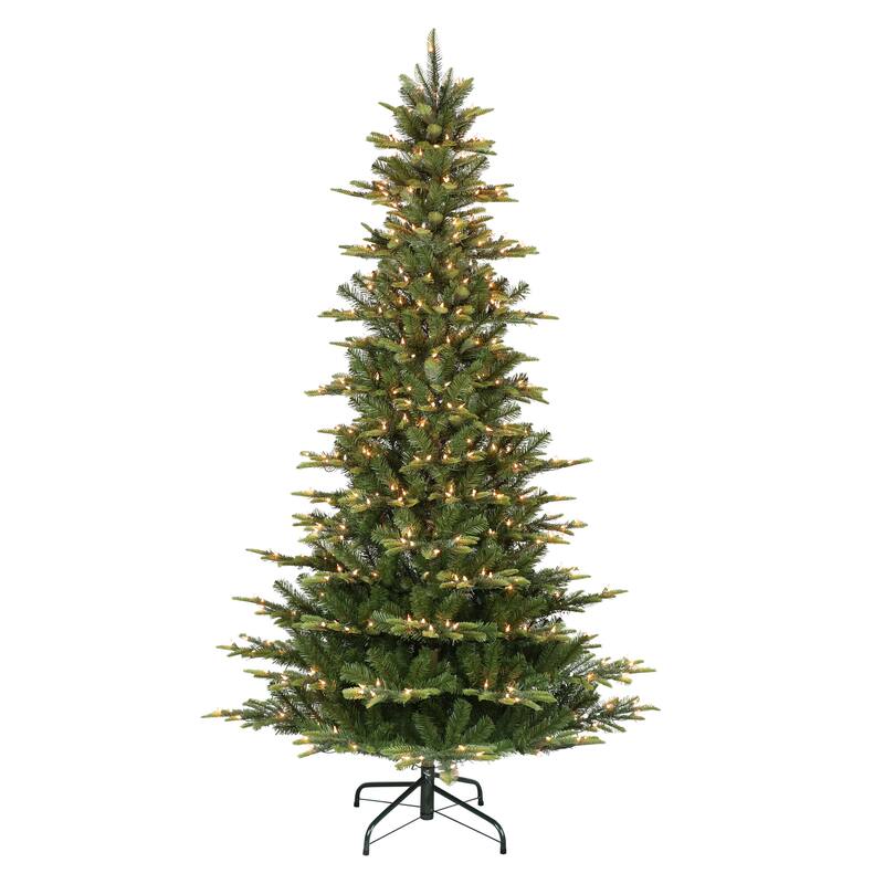 Puleo International 9 ft. Pre-lit Slim Aspen Fir Tree