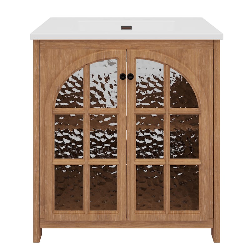 Farmhouse Bathroom Vanity with Ceramic Sink