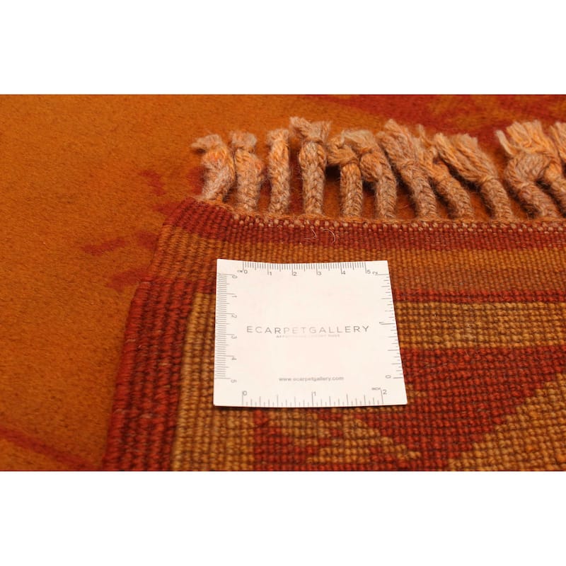 ECARPETGALLERY Hand-knotted Color Transition Gold Wool Rug - 2'7 x 6'10