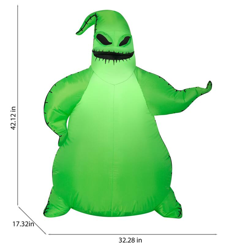Gemmy Airblown Green Oogie Boogie Disney, 3.5 ft Tall, green