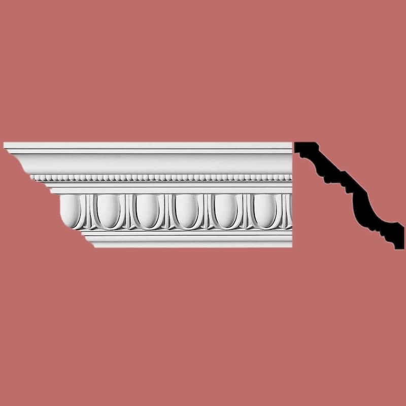 Ornate Cornice White Urethane 4" H Renovators Supply