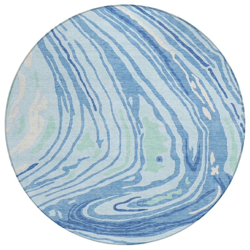 Machine Washable Indoor/ Outdoor Abstract Brushstrokes Chantille Rug