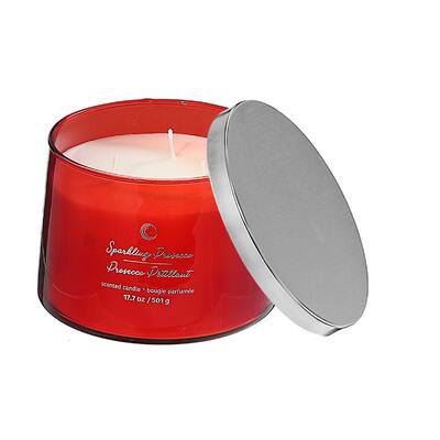 18Oz 3 Wick High Gloss Taper Candle Sparkling Prosecco