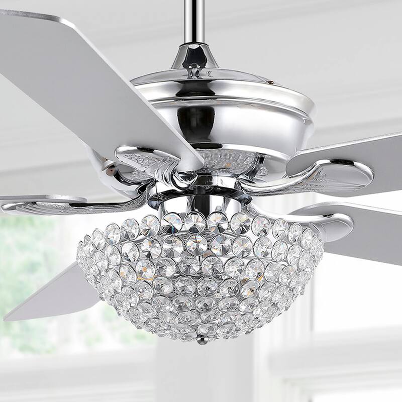 Lillibet 52" 3-Light Traditional Transitional Iron LED CEILING FAN, Chrome by JONATHAN Y
