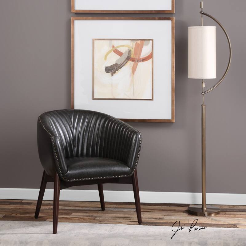 Uttermost Anders 27 1/2 Inch Wide Wood Frame Accent Chair with Fabric