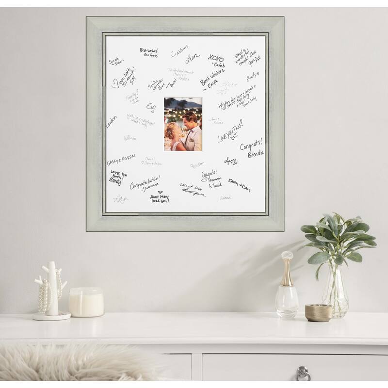 Flair Signature Mat Picture Frame - Autograph Photo Frame Guest Book Alternative for Weddings, Graduations, or Retirement