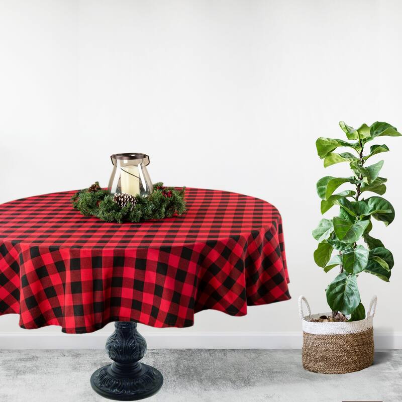 Fabstyles Buffalo Check High Quality Cotton Tablecloth - 72RD
