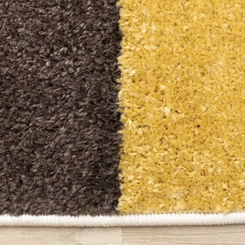 Marley Collection - Geometric Curves Taupe Oxblood Area Rug
