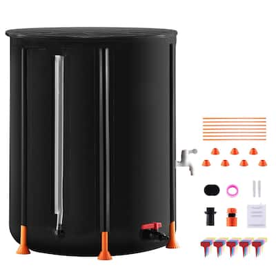 Green PVC Rain Barrel with Mesh Top, Dual Outlets