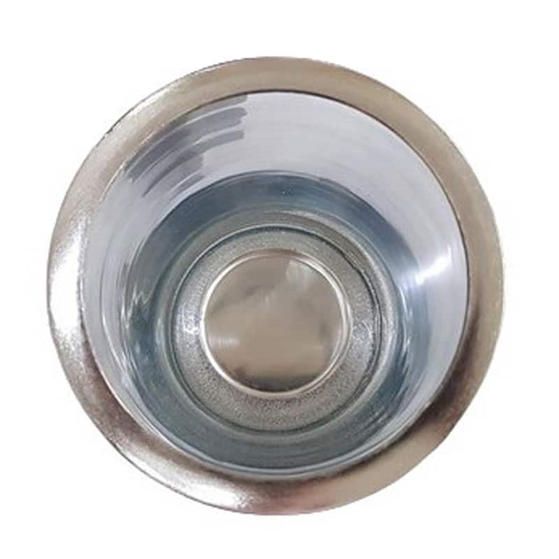 Candle Holder - Gray Wood Pillar with Metal Sphere