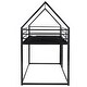preview thumbnail 12 of 26, Twin House Bunk Bed with Slide, Ladder, and Guardrails, Metal Frame, Black