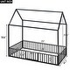 preview thumbnail 4 of 26, Cabin Style Twin Size House Platform Bed,Sturdy Metal Bed with Roof,Metal Fence Around Bed with Door