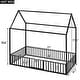 preview thumbnail 6 of 26, Twin Size House Design Platform Bed, Metal Floor Bed Frame with Fence, Door and Roof for Children, Boys and Girls