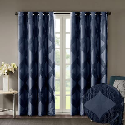 Room Print Darkening Blackout Grommet Top Curtain Panel, Single Panel