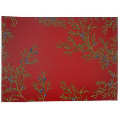 EVERGREEN RED Bath Rug By Kavka Designs