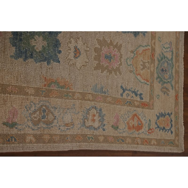 Hand-knotted Oushak Turkish Runner Rug Oriental Wool Carpet - 2'7"x 9'11"