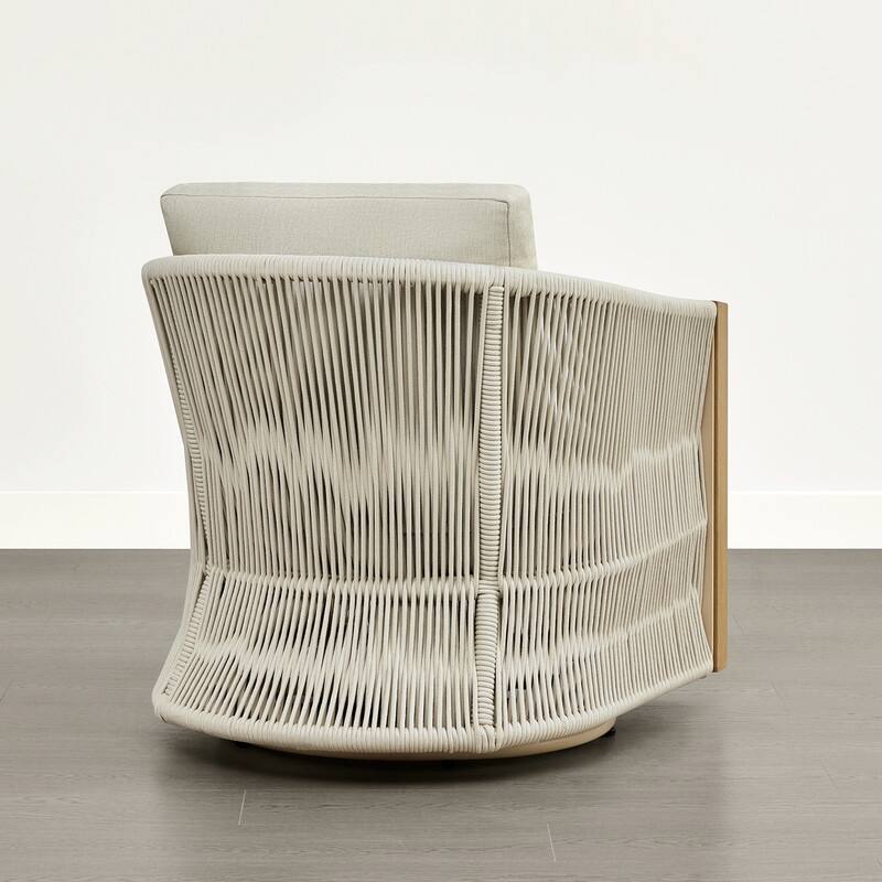 Carlos Modern Swivel Accent Chair with Handwoven Rope For Living Room